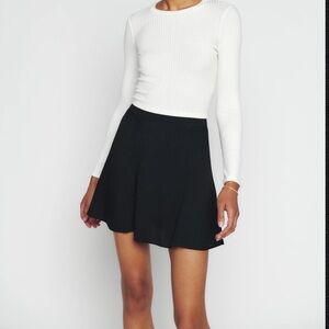 Reformation Flounce Skirt Black Mini